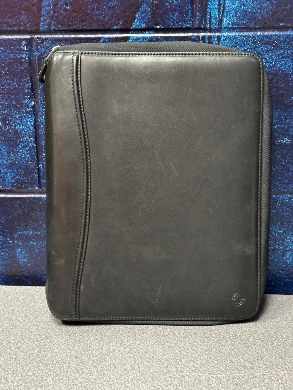 Franklin Covey Vintage Leather 7 Ring Binder Organizer Personal Planner Black